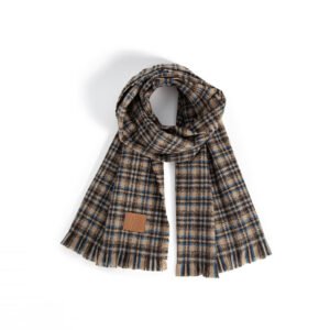 Color-blocking small checkered scarf