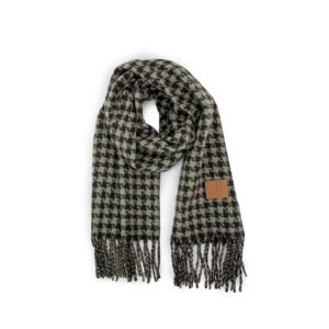 Thousand-bird checkered gold silk scarf