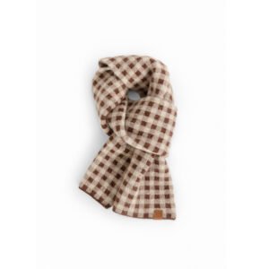 Double-sided color-blocking vertical checkered scarf